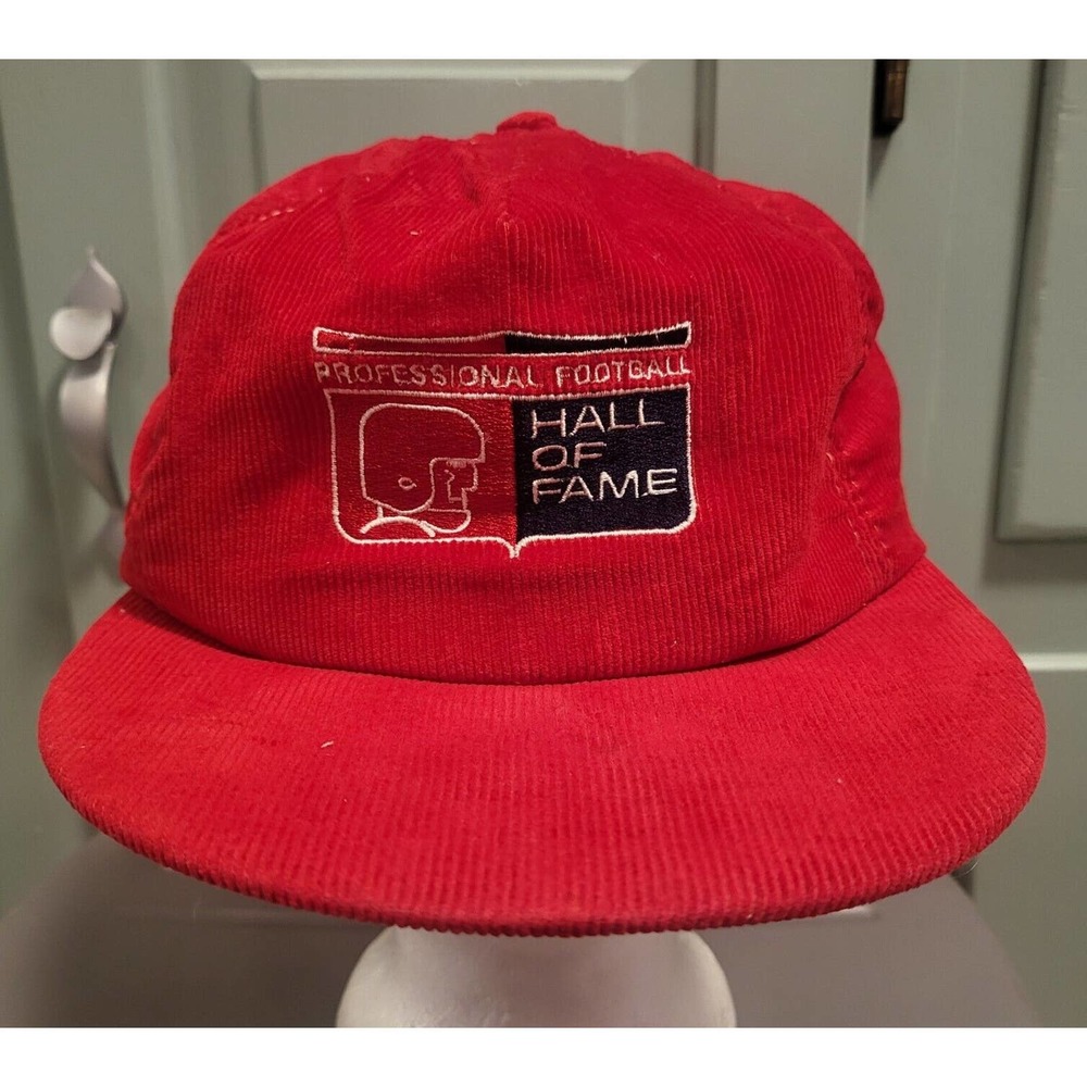 VTG 70s 80s Professional Football Hall Of Fame NFL Corduroy Snapback Hat Cap